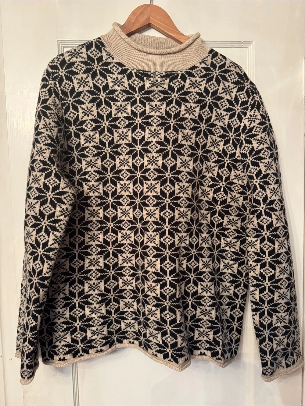 J. Crew Rollneck sweater in snowflake jacquard lambswool